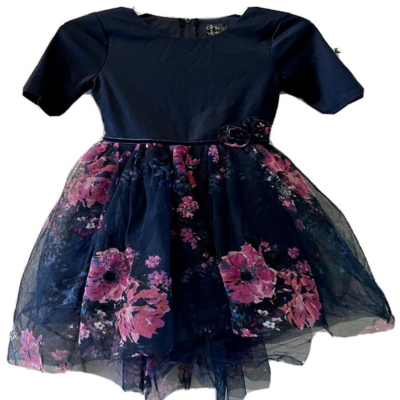 Pink & Violet Big Girls Floral-Print Hi/Lo Ballerina Party Dress Size 6X